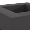 Foyer carré noir 60x60x30 cm en acier 
