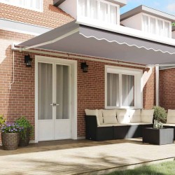 Tissu de remplacement de store pour cadre de 5x3.5 m Gris clair 