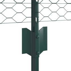 Poteaux de Clôture 11 pcs U-Channel Vert 80 cm Acier 