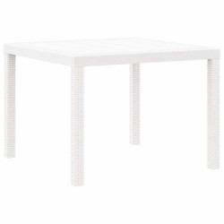 Table de jardin Blanche 100x100x73 cm en Rattan Synthétique 