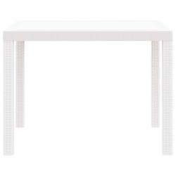 Table de jardin Blanche 100x100x73 cm en Rattan Synthétique 