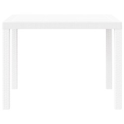 Table de jardin Blanche 100x100x73 cm en Rattan Synthétique 