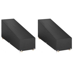 Housses pour chaise longue 2 pcs 12 œillets 205x75x40/70 cm PE 