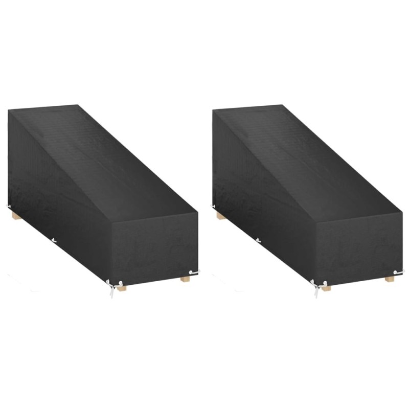 Housses pour chaise longue 2 pcs 12 œillets 205x75x40/70 cm PE Housses pour chaise longue 2 pcs 12 œillets 205x75x40/70 cm PE