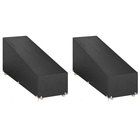 Housses pour chaise longue 2 pcs 12 œillets 205x75x40/70 cm PE 