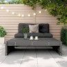 Repose-pied de jardin 120x80 cm gris bois de pin massif 