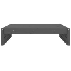 Repose-pied de jardin 120x80 cm gris bois de pin massif 