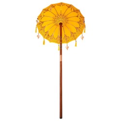 Parasol balinais Autre Jaune x 260 cm Coton et bois massif 