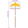 Parasol balinais Autre Jaune x 260 cm Coton et bois massif 