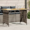 Table de jardin avec dessus en bois gris 110x68x70 cm rotin 