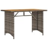 Table de jardin avec dessus en bois gris 110x68x70 cm rotin 