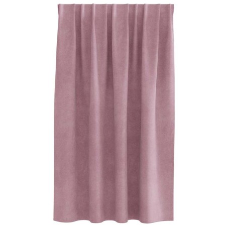Rideaux occultants avec bande supérieure 2 pcs Velours Rose Foncé 