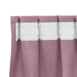 Rideaux occultants avec bande supérieure 2 pcs Velours Rose Foncé 