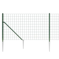 Clôture en treillis métallique et piquet d'ancrage vert 1x10m 