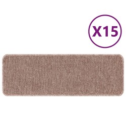 Tapis d'escalier avec support en latex Marron clair 25x60 cm 