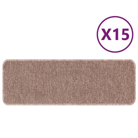 Tapis d'escalier avec support en latex Marron clair 25x60 cm 