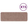 Tapis d'escalier avec support en latex Marron clair 25x60 cm 