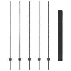 Set de Clôture de Jardin Ensemble de 2 Gris Acier Galvanisé 
