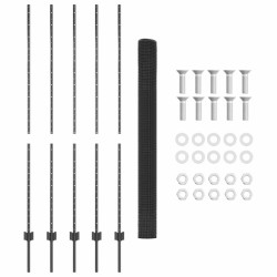 Set de Clôture de Jardin Ensemble de 2 Gris Acier Galvanisé 