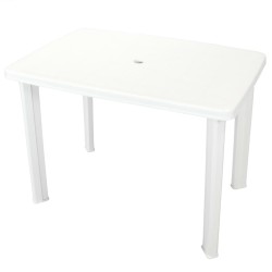 Table de jardin Blanc 101 x 68 x 72 cm Plastique 
