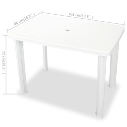 Table de jardin Blanc 101 x 68 x 72 cm Plastique 