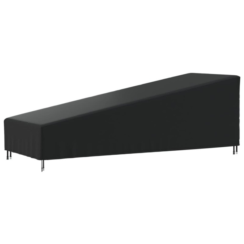 Housse de chaise longue noir 203x81x25/63 cm oxford 420D 
