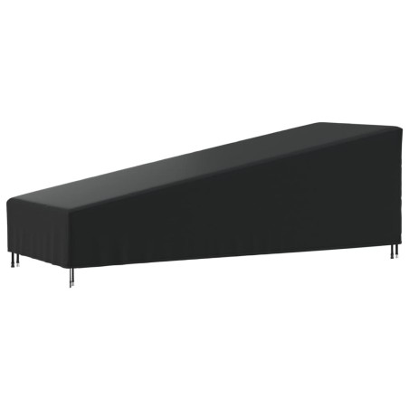 Housse de chaise longue noir 203x81x25/63 cm oxford 420D 