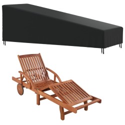 Housse de chaise longue noir 203x81x25/63 cm oxford 420D 