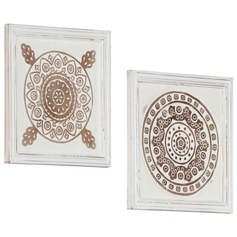 Panneaux muraux sculptés à la main 2 pcs MDF 40x40x1,5 cm Panneaux muraux sculptés à la main 2 pcs MDF 40x40x1,5 cm