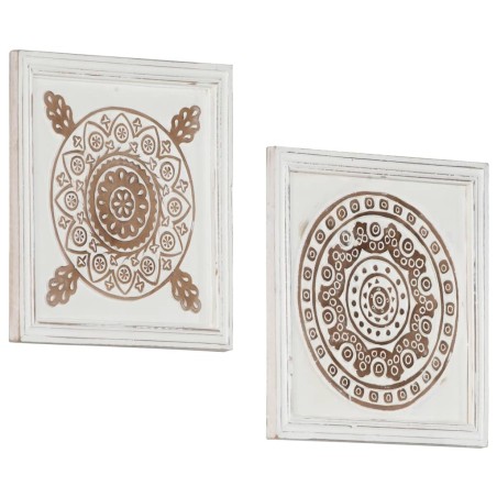 Panneaux muraux sculptés à la main 2 pcs MDF 40x40x1,5 cm 