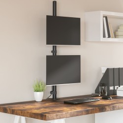 Support de moniteur double noir acier VESA 75/100 mm 