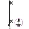 Support de moniteur double noir acier VESA 75/100 mm 