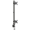 Support de moniteur double noir acier VESA 75/100 mm 