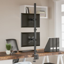 Support de moniteur double noir acier VESA 75/100 mm 