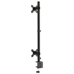 Support de moniteur double noir acier VESA 75/100 mm 