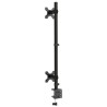 Support de moniteur double noir acier VESA 75/100 mm 