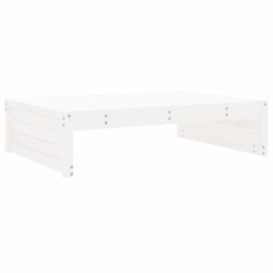 Repose-pied de jardin 120x80 cm blanc bois de pin massif 