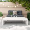 Repose-pied de jardin 120x80 cm blanc bois de pin massif 