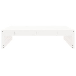 Repose-pied de jardin 120x80 cm blanc bois de pin massif 