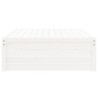 Repose-pied de jardin 120x80 cm blanc bois de pin massif 