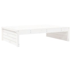 Repose-pied de jardin 120x80 cm blanc bois de pin massif 