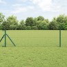 Clôture Euro avec 7 poteaux 0,8 x 10 m en acier galvanisé vert 