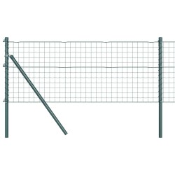 Clôture Euro avec 7 poteaux 0,8 x 10 m en acier galvanisé vert 