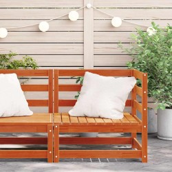 Canapé d'angle de jardin cire marron 70x70x67cm bois pin massif 