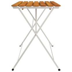 Table de bistro pliante 100x54x71cm Bois acacia solide et acier 