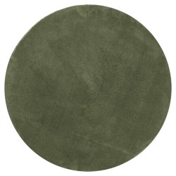 Tapis HUARTE à poils courts doux et lavable vert forêt Ø 100 cm 