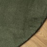 Tapis HUARTE à poils courts doux et lavable vert forêt Ø 100 cm 