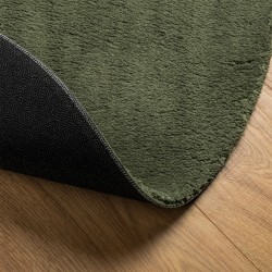 Tapis HUARTE à poils courts doux et lavable vert forêt Ø 100 cm 