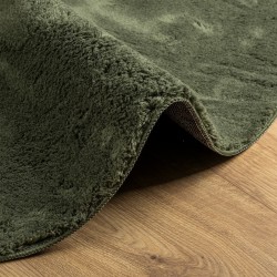 Tapis HUARTE à poils courts doux et lavable vert forêt Ø 100 cm 