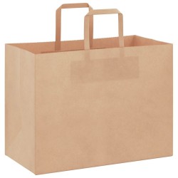 Sacs en papier 50 pcs avec poignées marron 32x17x25 cm 